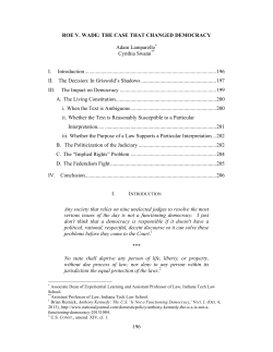 195 ROE V. WADE: THE CASE THAT CHANGED DEMOCRACY