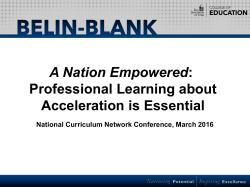 A Nation Empowered: Professional Learning about Acceleration is
