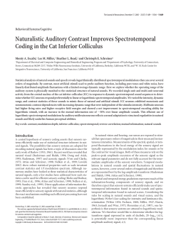 Escabi et al 2003 - Physiological Acoustics Lab