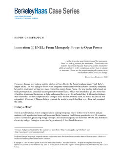 Innovation @ ENEL: From Monopoly Power to Open
