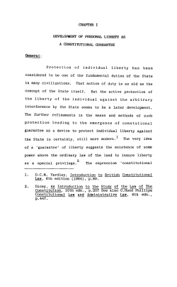 Right to personal liberty under the Indian constitution _ with special