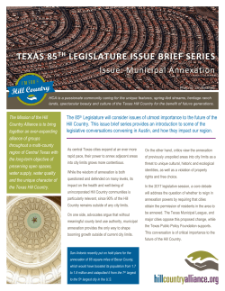 TEXAS 85TH LEGISLATURE ISSUE BRIEF SERIES