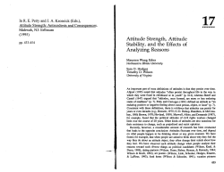 Attitude Strength, Attitude Stability, and the Effects of Analyzing