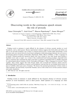 Discovering words in the continuous speech stream