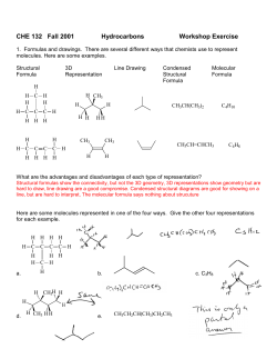 CHE 132 Fall 2001 Hydrocarbons Workshop Exercise