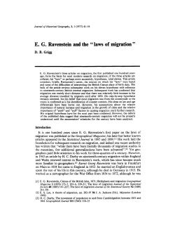 EG Ravenstein and the &ldquo; laws of migration&rdquo;
