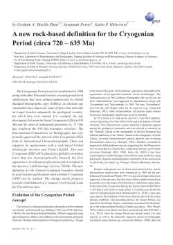 A new rock-based definition for the Cryogenian Period (circa 720