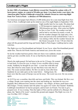 Lindbergh`s Flight - Mittelschulvorbereitung Englisch