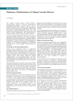Pulmonary Manifestations of Collagen Vascular Diseases