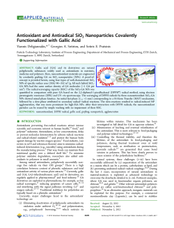 Antioxidant and Antiradical SiO Nanoparticles Covalently