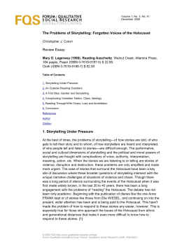 FORUM : QUALITATIVE SOCIAL RESEARCH SOZIALFORSCHUNG