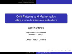 Quilt Patterns and Mathematics