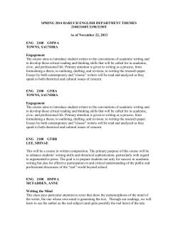 spring 2011 baruch english department themes