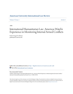 International Humanitarian Law: Americas Watch`s Experience in