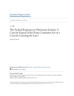 The Federal Response to Hurricane Katrina