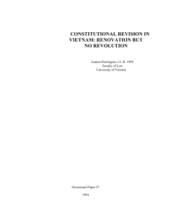 constitutional revision in vietnam: renovation but no revolution