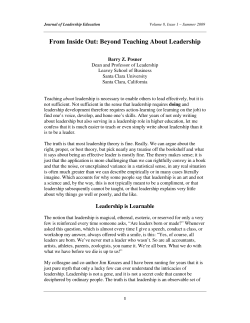 - Journal of Leadership Education