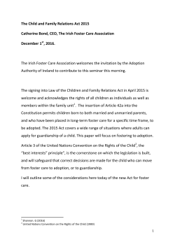 The Child and Family Relations Act 2015