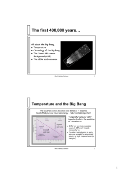Temperature and the Big Bang
