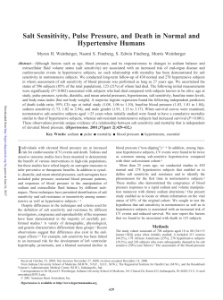 Salt Sensitivity, Pulse Pressure, and Death in Normal