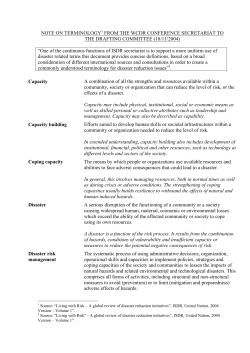 NOTE ON TERMINOLOGY1 FROM THE WCDR