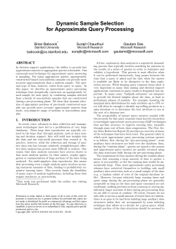 Dynamic Sample Selection for Approximate Query Processing