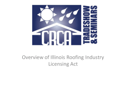 Overview of Illinois Roofing Industry Licensing Act