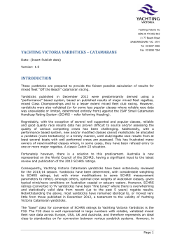 YV Catamaran Yardsticks 2013-14