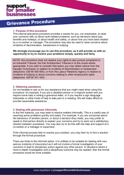Model grievance procedure for small business