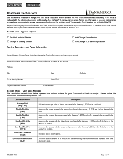 Cost Basis Election Form