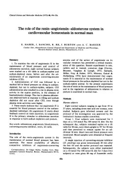 The Role of the Renin-Angiotensin-Aldosterone