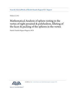Mathematical Analysis of sphere resting in the vertex of right