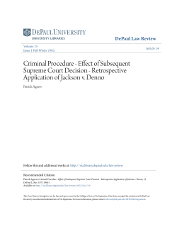 Criminal Procedure - Effect of Subsequent Supreme Court Decision