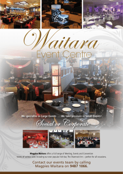 Event Packages - Magpies Waitara