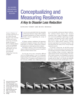 Conceptualizing and Measuring Resilience