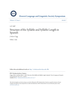 Structure of the Syllable and Syllable Length in Spanish