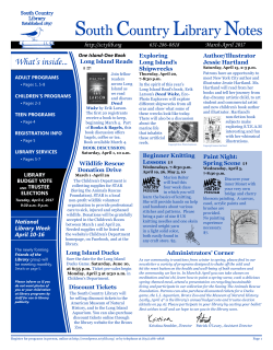 descriptions of the upcoming programs.