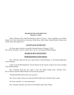 Minutes from February 13, 2012