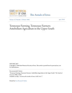 Tennessee Farming, Tennessee Farmers: Antebellum Agriculture in