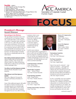 1st Quarter - Association of Corporate Counsel