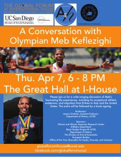 Thu. Apr 7, 6 - 8 PM The Great Hall at I
