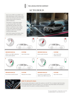 2016 Lincoln MKX Auto Hold Fact Sheet