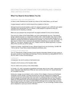 DESTINATION INFORMATION FOR GREENLAND, CANADA AND