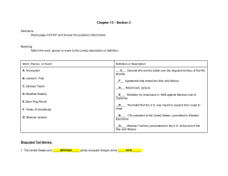 Chapter 13 Section 3 Disputed Territories: