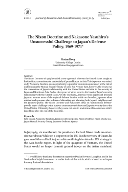 The Nixon Doctrine and Nakasone Yasuhiro`s Unsuccessful