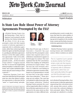 Is State Law Rule About Power of Attorney Agreements Preempted