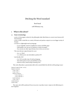 Ditching the Word standard