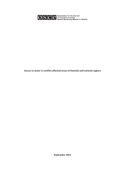 Access to water in conflict-affected areas of Donetsk and