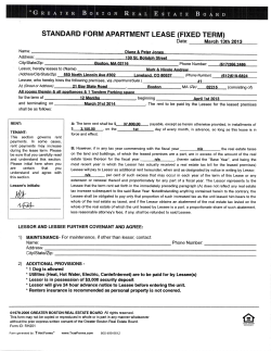 standard form apartment lease (fixed term)