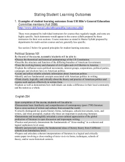 Guidelines for Developing and Stating SLOs with Sample SLOs